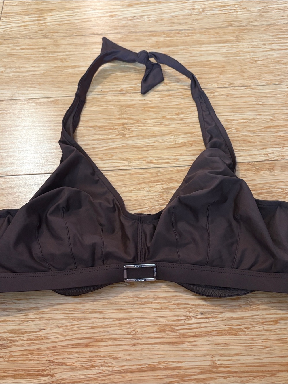 Panache Swim Illusion Halter Bikini Top Mocha Brown Underwire DD 36DD